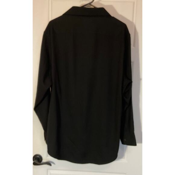 Bill Bass Black Slim Fit Long Sleeve Button Front Men XL 17-17 1/2 34/35 - Picture 2 of 6